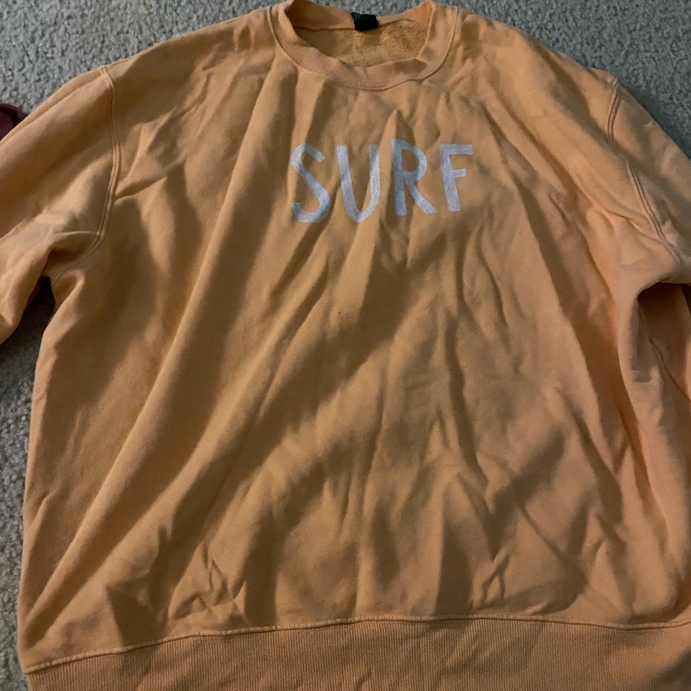 “surf” coral crew neck